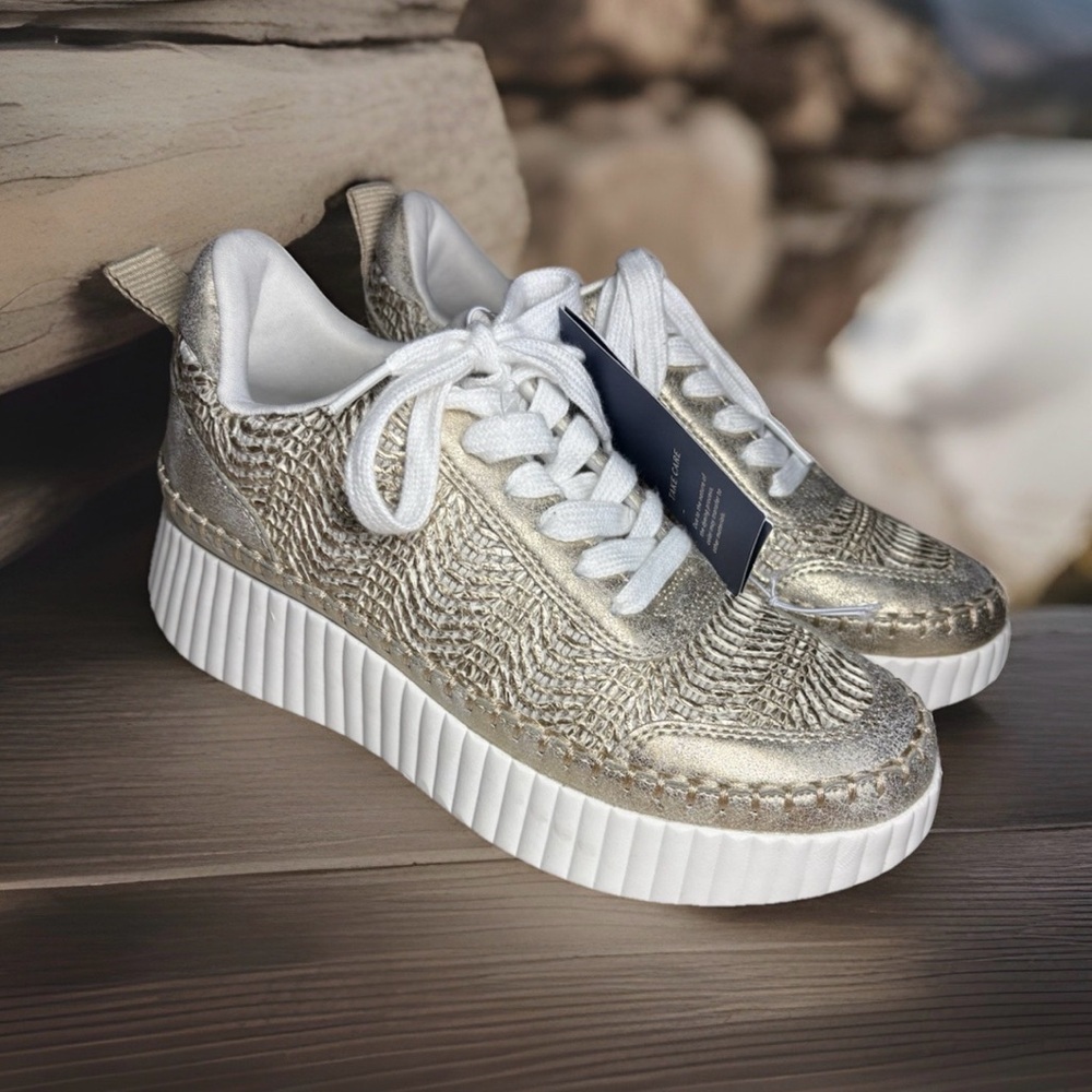 Universal Thread Gold Persephone Woven Flatform Sneakers Womens 6.5 NEW